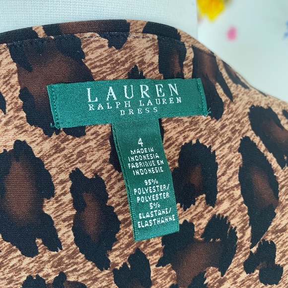 RALPH LAUREN Leopard Animal Print Body Con Stretch Dress Size Small - Picture 5 of 11